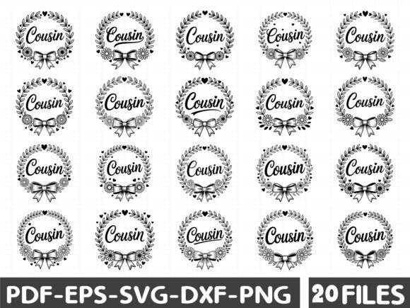 Cousin Daisy Flowers Bow Hearts SVG Desi Graphics