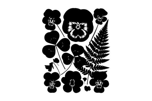 Floral Lion Silhouette Graphics