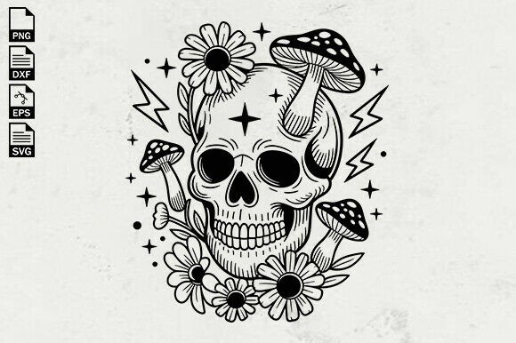 Floral Skull SVG for Creative Sellers