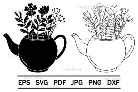 Flowers in a Teapot Graphics for Local Branding