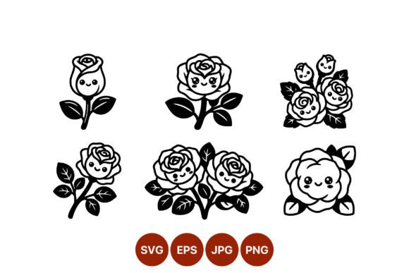 Kawaii Roses Graphics for Editorial Design