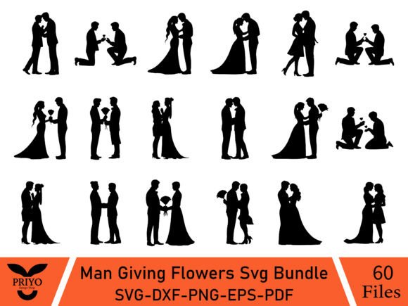 Man Giving Flowers Graphics for Branding