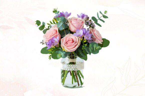 Spring Flowers in Clear Lace Jar - A Versatile Graphic Asset for Blogs and Websites