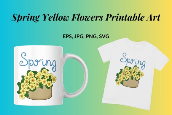 Spring Yellow Flowers Printable Art - A Versatile Graphic Design Asset