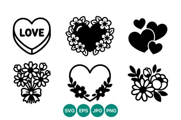 Vector Love Heart Flowers: A Versatile Graphic Design Asset